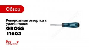 Обзор: Реверсивная отвертка с удлинителем GROSS 12 шт. 11603