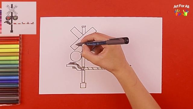 How to draw a railroad crossing signal смотреть онлайн