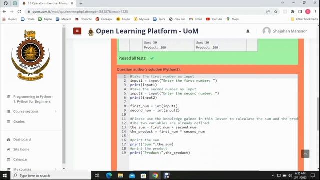 Python for beginner Answer scheme | Fullstack developer - UOM 3.1, 3.2 , 3.3 , 3.4 | MR WinTech