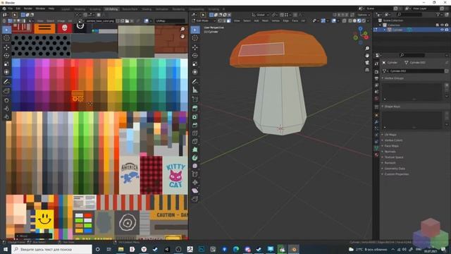 Про текстурирование в Блендере 2.9 - базовые цвета с палитры в Blender 3D | Нарезка со стрима смотреть онлайн