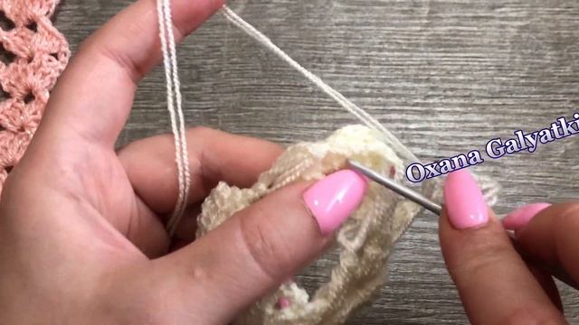 Вяжем  узор для шали "Розы" крючком #crochet