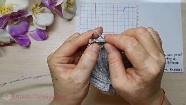 "Шапка" Женская с Узором?С Расчётами +Схема Узора ?Подробный МК