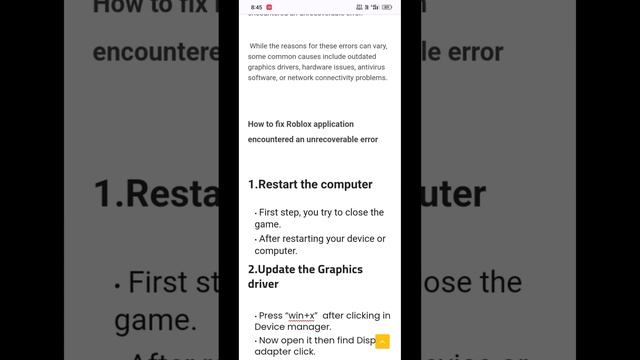 Fix Roblox The Application Encountered An Unrecoverable Error