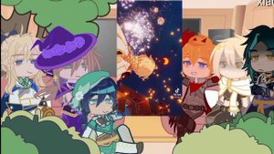 《genshin react to Aether&Lumine》[rus/eng]