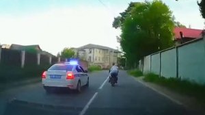 Погоня ДПС за мотоциклом