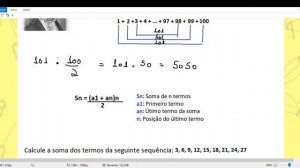 Soma de n termos de uma Progressão Aritmética (P.A)