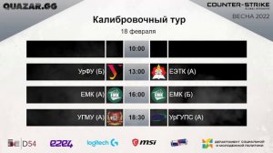 18.02 | ЕКБ | Лига по CS:GO Dota2 | Калибровочные туры в дисциплине CS:GO