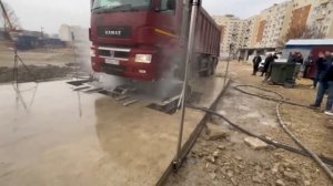 Автоматическая мойка колес грузового транспорта