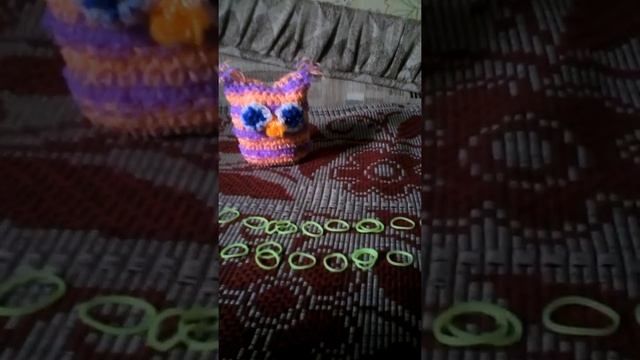 Сова из резинок.крючком.фигурка лумигуруми.часть2