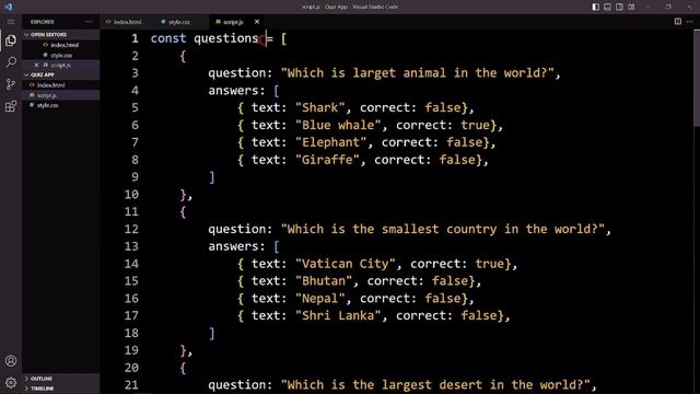 How To Make A Quiz App || Using HTML , CSS & JAVASCRIPT || Everyday Official Tutorial #viral #2023