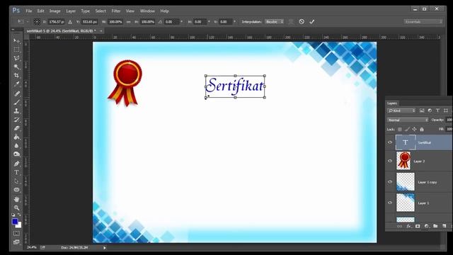 certificate design blue - photoshop tutorial смотреть онлайн