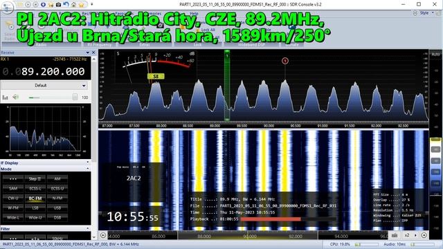 11.05.2023 07:55UTC, [Es, qrp], Hitrádio City, Чехия, 89.2МГц, 1589км, 50Ватт