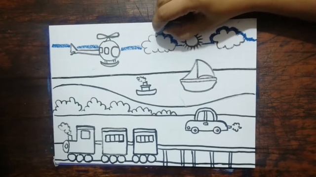 Drawing | Mode of Transport Drawing | mode of transportation for kids | transport drawing смотреть онлайн