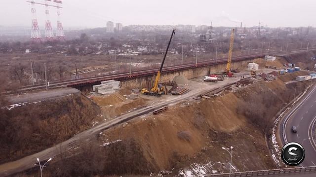 Запорожский мост сегодня. Обзор левобережной части. Работы на мостовом переходе Сооружение №18
