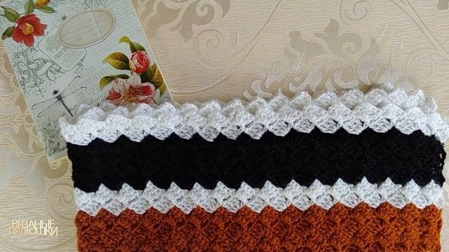Рандомное вязание День 16 Вяжу Крючком Плед Зигзаг Полосатик