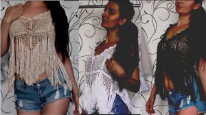 Летний топ ажурными квадратами крючком. Легко и быстро!