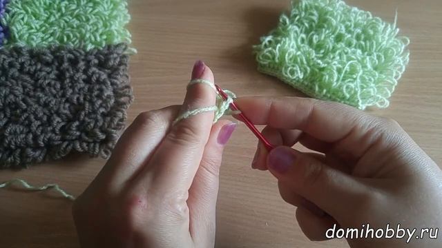 Вязание крючком коврика узором "мех"