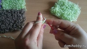 Вязание крючком коврика узором "мех"