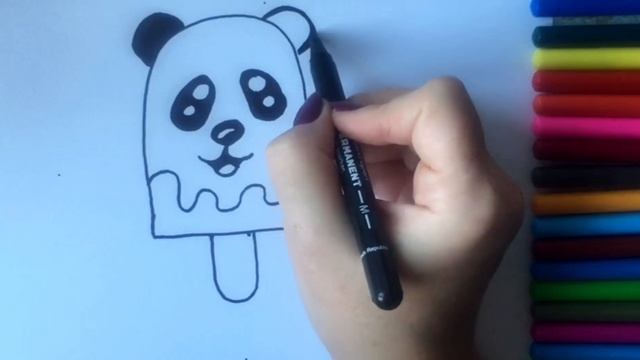 How to draw cute ice cream/ Как нарисовать милое мороженое легко и быстро/ смотреть онлайн