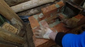 Строительство землянки у реки Кама | Ура !!! Ну наконец-то КИРПИЧНАЯ ПЕЧЬ  в землянке ГОТОВА.
