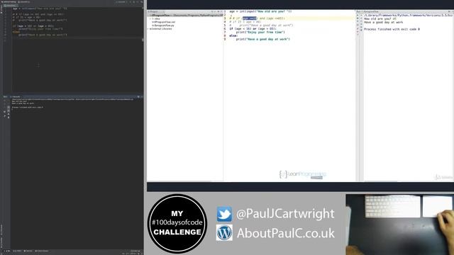 #100DaysOfCode - Day 2/100 - Learning Python with Udemy