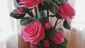 Интерьерная ростовая роза из фоамирана