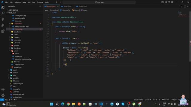 #1- Crud operation using ajax in codeigniter 4