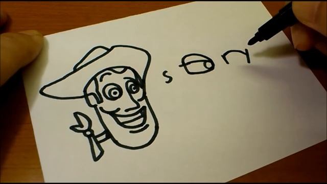 Fun！How to draw "Toy Story" using how to turn words into a cartoon