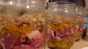 Консервация в скороварке, если нет автоклава. Гречка с грибами и мясом.
