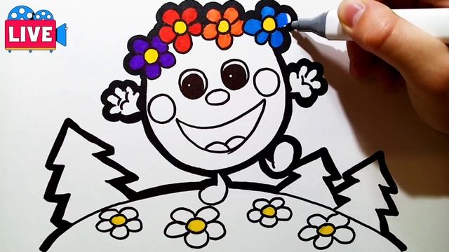 Рисунки для срисовки. Колобок, как нарисовать смотреть онлайн