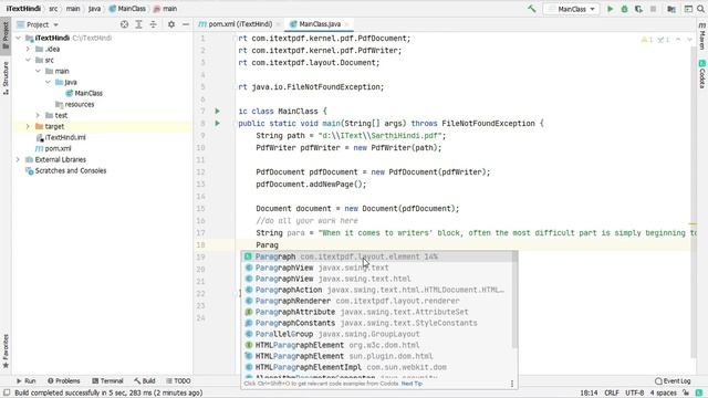 iText Hindi Tutorial | Create Paragraph | Java PDF Tutorial смотреть онлайн