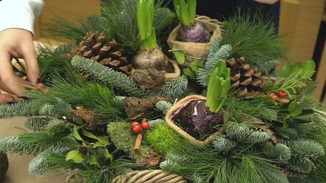 Baltic Flower School | Master Class: Christmas decor; Новогодняя композиция своими руками.