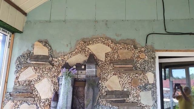 Переделка открытой террасы в закрытую своими руками.Отделка камнем.