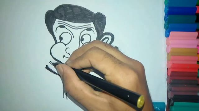 How to draw Mr. Bean step by step easy drawing смотреть онлайн