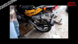 Звук прямотока Two Brothers на мотоцикле BMW F650GS.