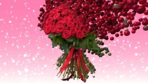 Футаж Букет роз из частиц для монтажа