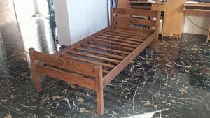 кровать из дерева сосны, покрытая масло воск цвет палисандр