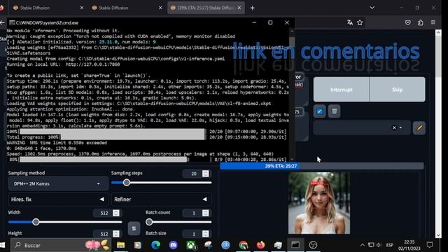 Automatic1111 CPU only (INTEL), generador de imágenes por AI смотреть онлайн