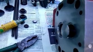 Ремонт двигателя R195 (замена головки).