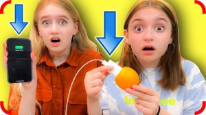 ЗАРЯДКА ТЕЛЕФОНА ОТ АПЕЛЬСИНА!! Проверяем ЛАЙФХАКИ ИЗ Тик Ток