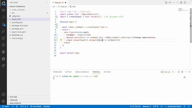 Event Handling in Solid JS | Solid JS tutorials | Part 6 смотреть онлайн