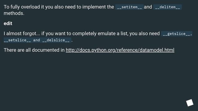 How to override the [] operator in Python?
