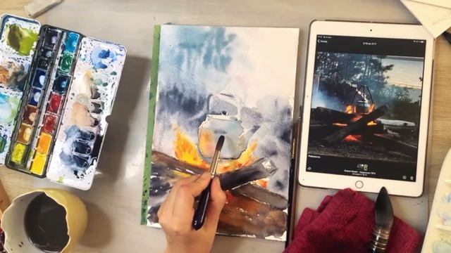 Мастеркласс, как нарисовать огонь. Уроки рисования акварелью