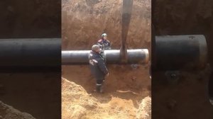 СТРОИТЕЛЬСТВО ТРУБОПРОВОДА.монтаж катушки на плети трубопровода, башкирия.