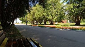 Парк в Дубне у набережной. Тень под деревьями