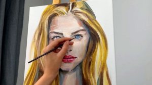 The АРТ с Александрой Али #2 ПОРТРЕТ АКРИЛОМ НА ХОЛСТЕ | Женский портрет  Painting TIMELAPSE Картин