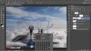 How to Make a Fantasy Photo Manipulation - Walking in the Clouds - Photoshop manipulation tutorials