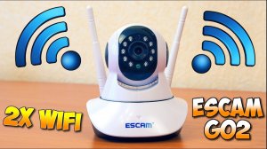 ? ПОВОРОТНАЯ IP КАМЕРА НАБЛЮДЕНИЯ ESCAM G02 С ДВУМЯ АНТЕННАМИ HD ДЕНЬ НОЧЬ ДАТЧИК ДВИЖЕНИЯ