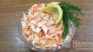 Салат с копченым куриным филе и морковкой по-корейски