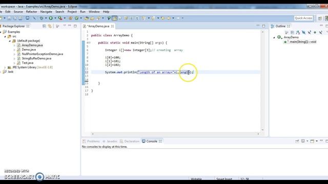 Write a java program to create and initialize an array? смотреть онлайн